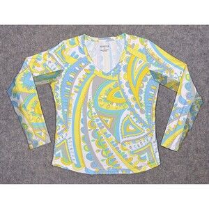 Icikuls V Neck Performance Top Women’s M Geometric Mesh Golf Tennis Pickleball